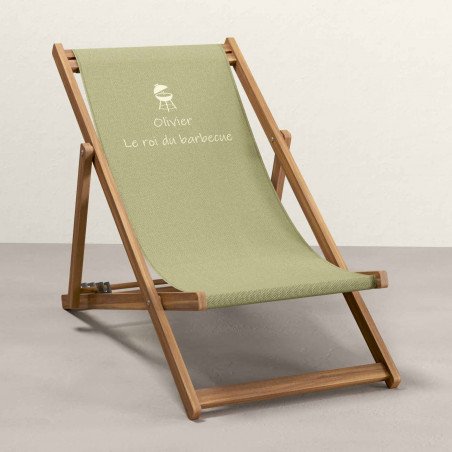 toile de rechange transat adulte lin menthe