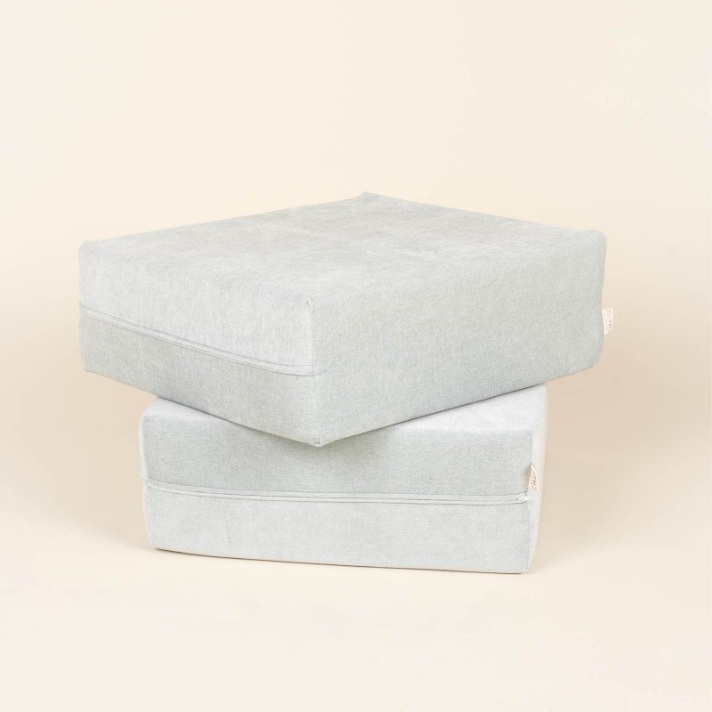 Pouf enfant Zoé par 2 - Velours vert de gris