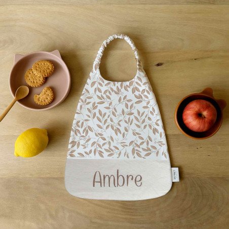 bavoir feuillage naturel personnalisé