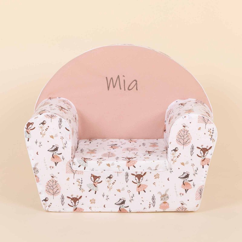 Fauteuil club enfant - Bichette rose - face