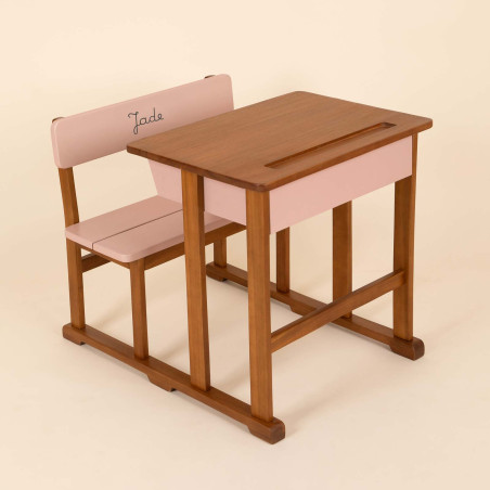 bureau pupitre rose - face