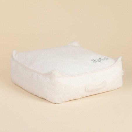 Pouf de sol sherpa écru
