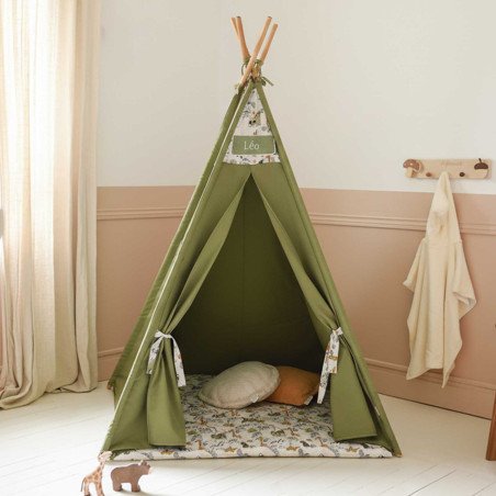 tipi personnalisé enfant - savane en fête