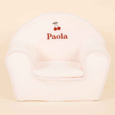 Fauteuil club enfant - Sherpa écru- vue de face