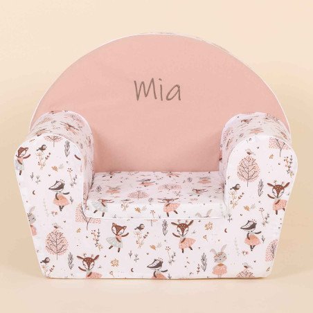 Fauteuil club enfant - Bichette rose - vue de face