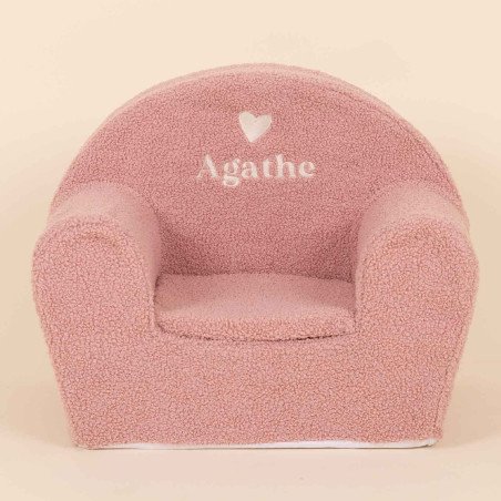 Fauteuil club enfant - Sherpa rose
