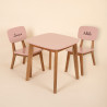 ensemble table et 2 chaises en bois rose