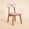 Chaise maternelle gravée - rose - côté gauche