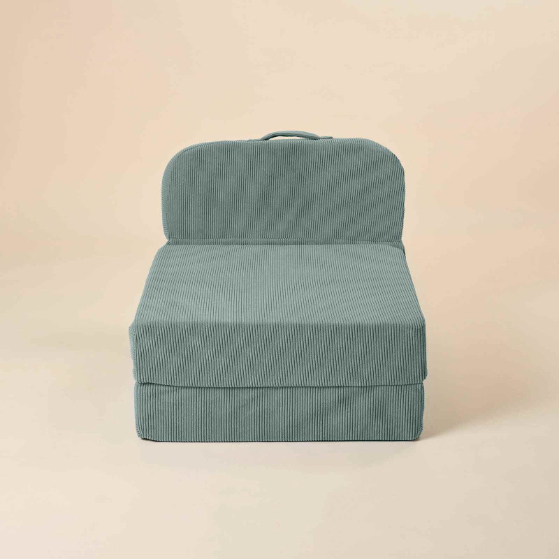 chauffeuse enfant velours vert de gris