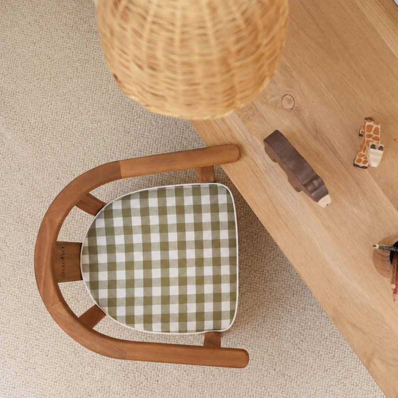 fauteuil bois nicolas vichy vert