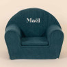 fauteuil club velours côtelé vert canard