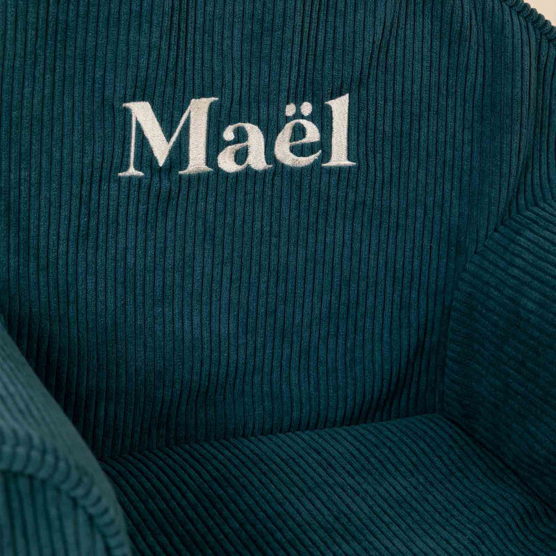 fauteuil club velours côtelé vert canard