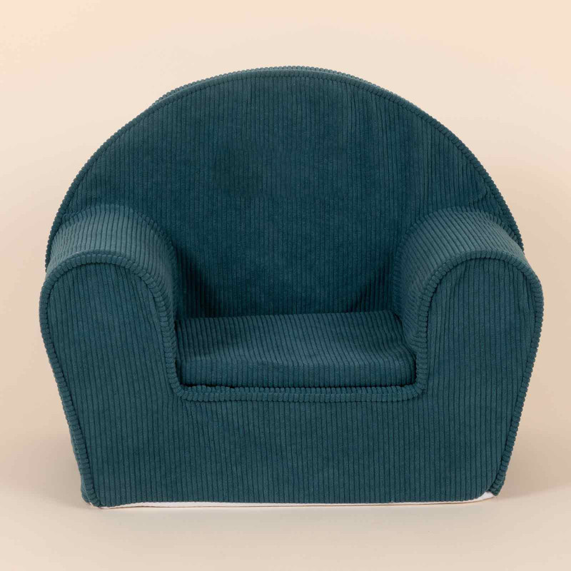 fauteuil club velours côtelé vert canard