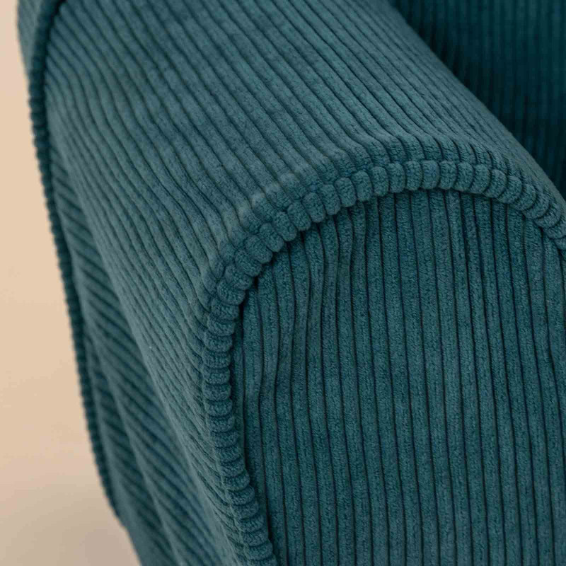 fauteuil club velours côtelé vert canard