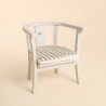 Fauteuil crème Nicolas - Vichy kaki