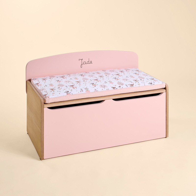 Coffre à jouet rose Nicolas - Bichette rose
