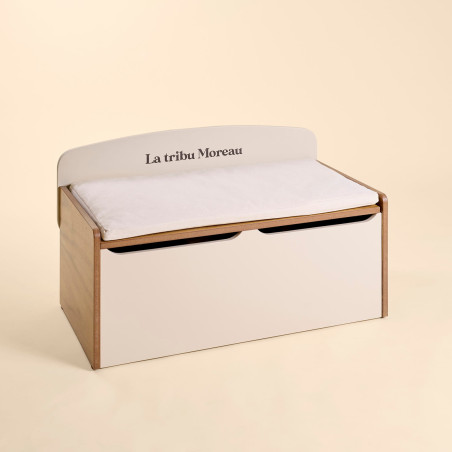 Coffre à jouet crème Nicolas - Coussin Grège