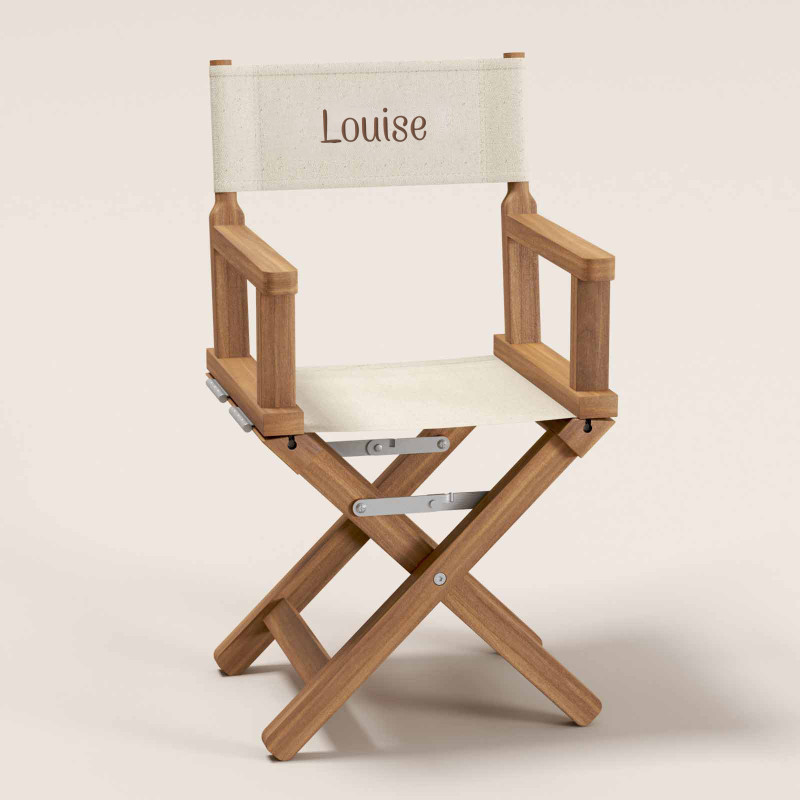 Chaise metteur en scène - Toile unie coton naturel - bois