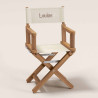 Chaise metteur en scène - Toile unie coton naturel - bois