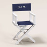 Chaise metteur en scène - Toile unie bleu foncé